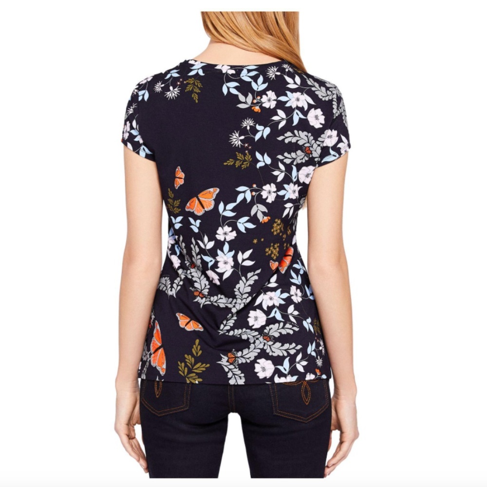 Ted Baker Pepa Navy Blue Short Sleeve Floral Shirt - Picture 3 of 14